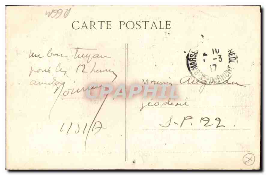 CPA Marseille La Porte d'Aix  — Verso