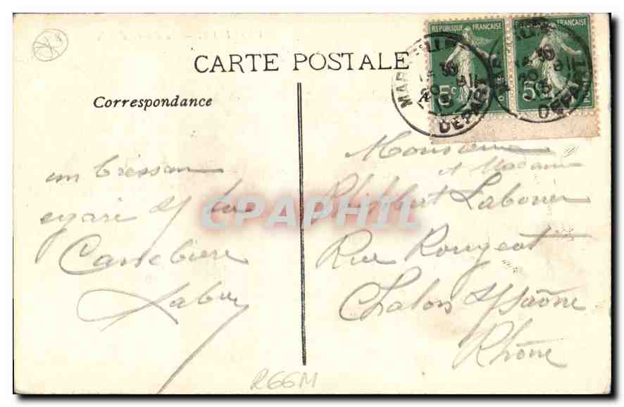 CPA Marseille La Porte d'Aix LR  — Verso