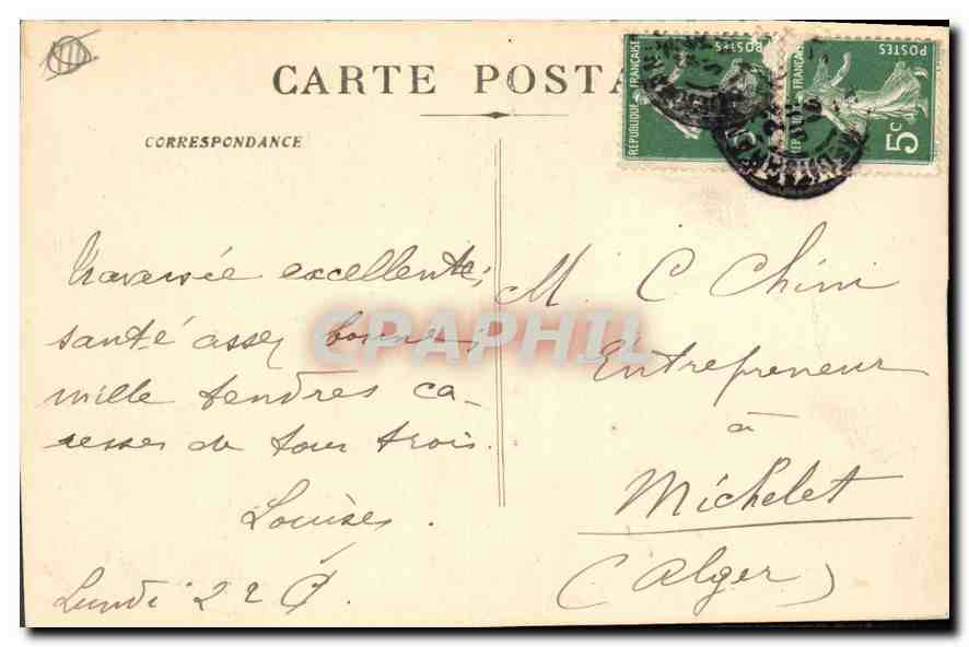 CPA Marseille Arc de Triomphe de La Porte d'Aix — Rückseite