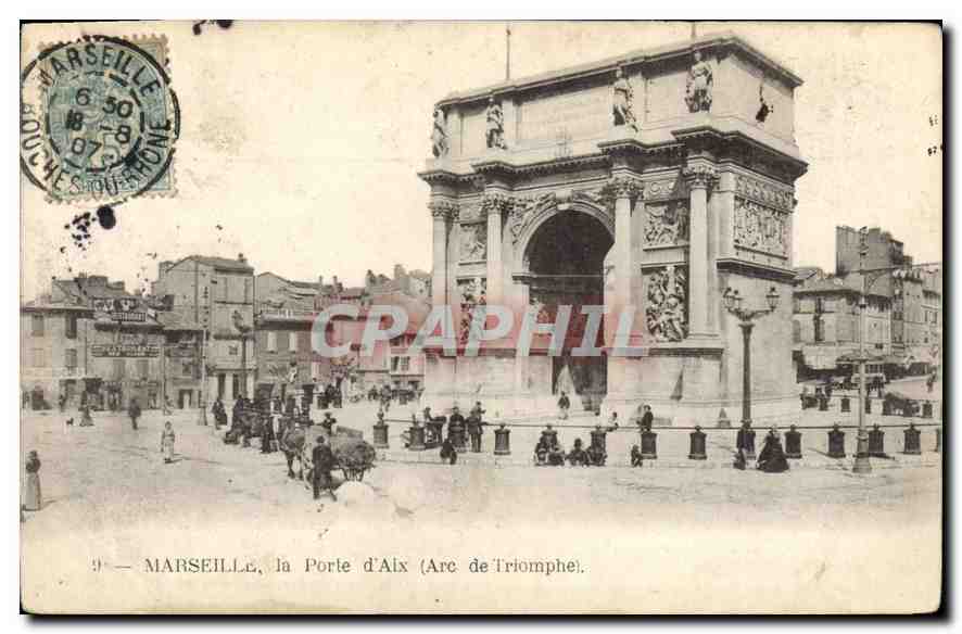 CPA Marseille La Porte d'Aix Arc de Triomphe 