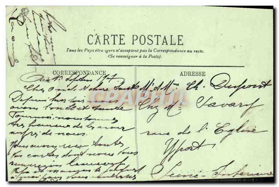 CPA Marseille La Porte d'Aix et l'Arc de Triomphe  — Rückseite