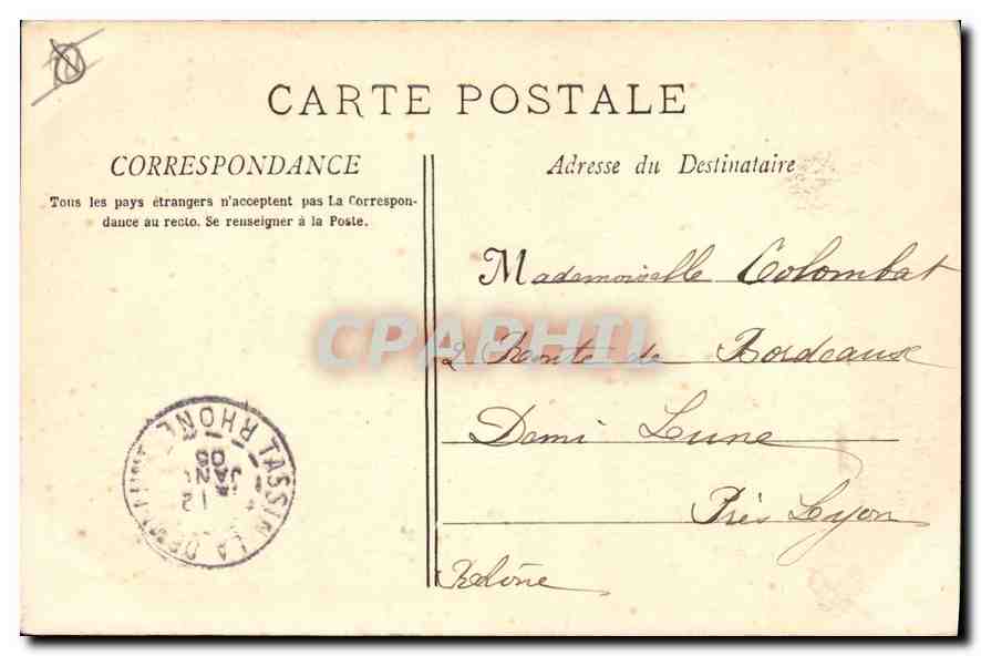 CPA Marseille La Porte d'Aix  — Verso