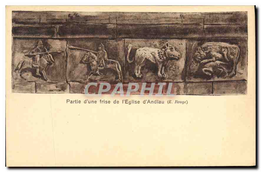 CPA Partie d'une frise de l'Eglise d'Andlau 