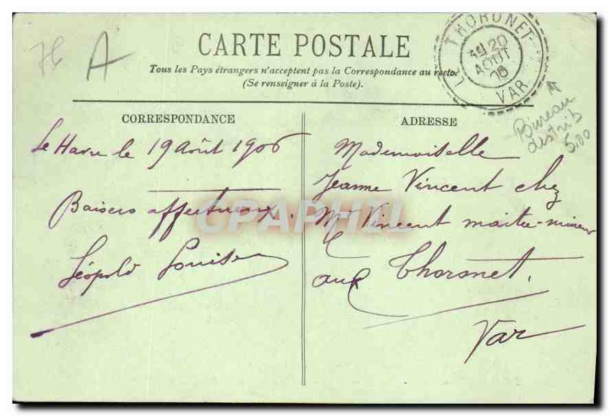 CPA Le Havre Sainte Adresse Notre Dame des Flots et la Ville  — Rückseite