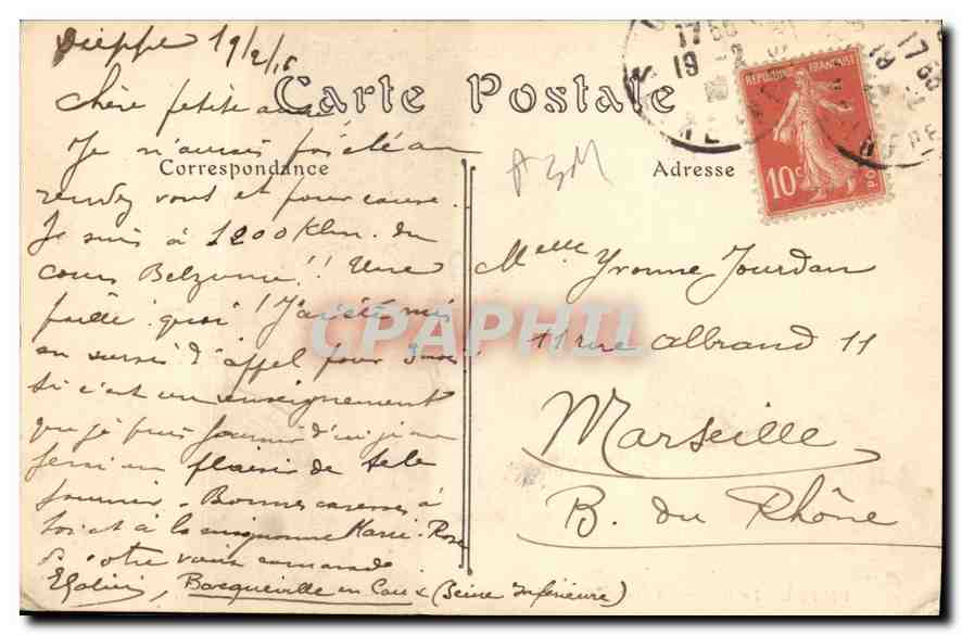 CPA Dieppe Le Boulevard Maritime et le Casino  — Rückseite