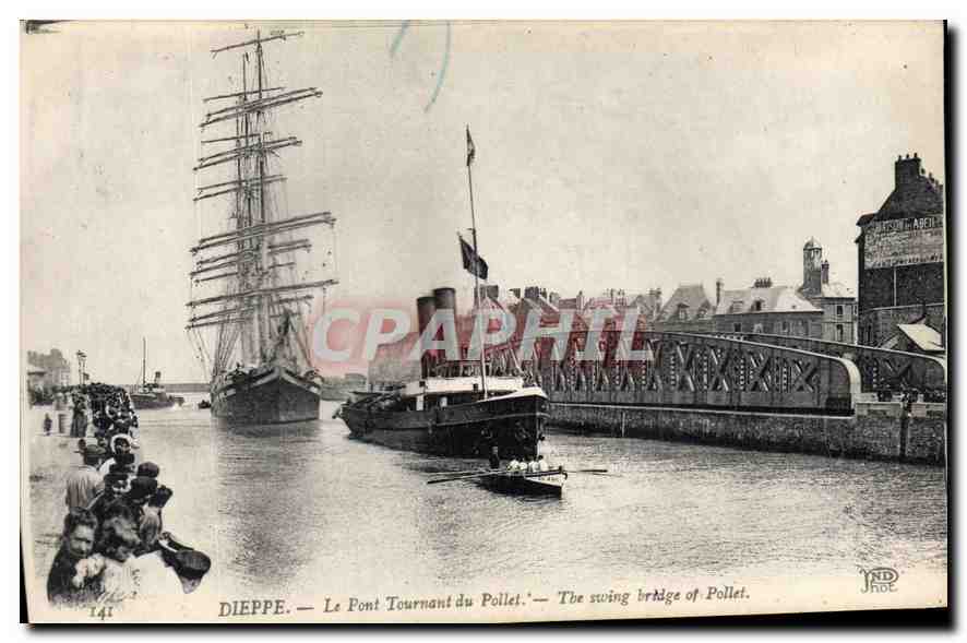 CPA Dieppe Le Pont Tournant du Pollet Bateaux