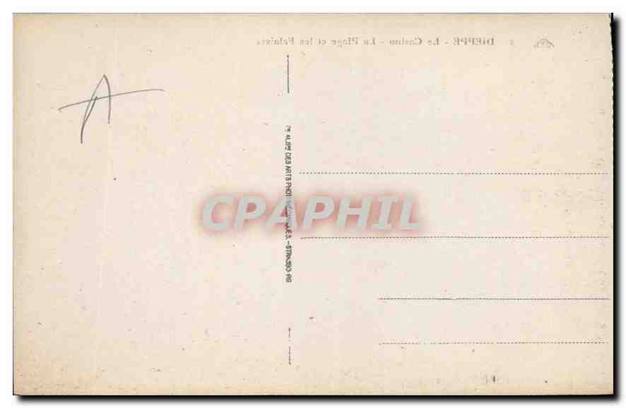 CPA Dieppe Le Casino La Plage et les Falais  — Rückseite