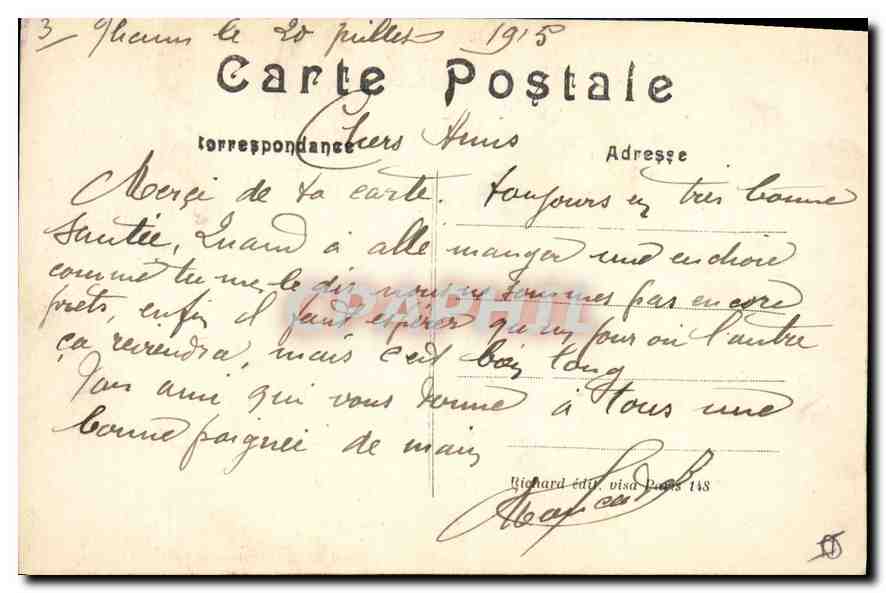 CPA La Grande Guerre Haule Alsace L'Eglise de Thann  — Rückseite