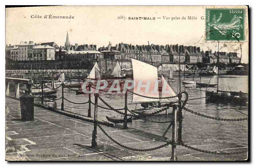 Saint-Malo — Aussicht vom Môle — Sammlung GEMMAIN & Cie, Nr. 2687