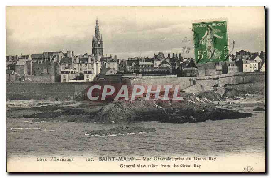 CPA Saint Malo Vue Generale Prise du Grand Bey General view Taken from the Great Bey 