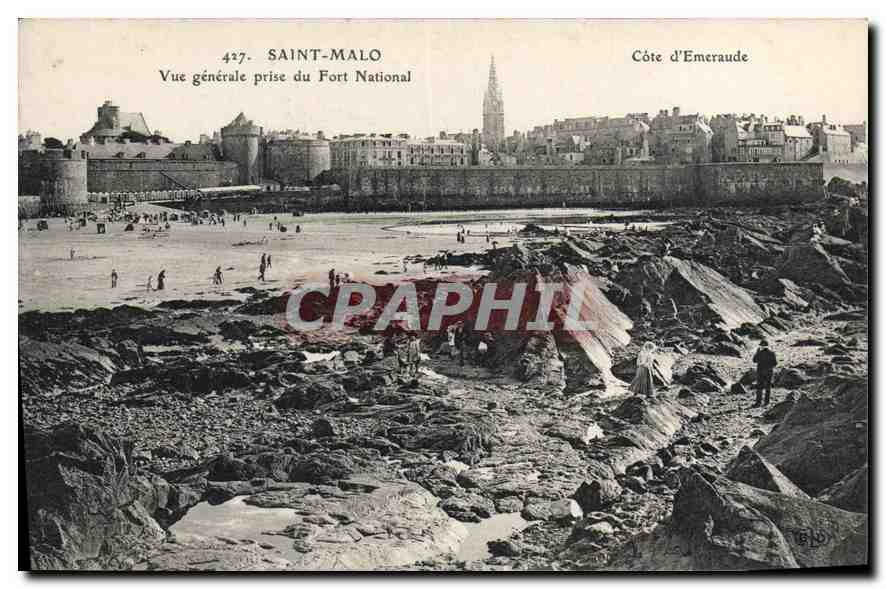 CPA Saint Malo Vue Generale Prise du Fort National 