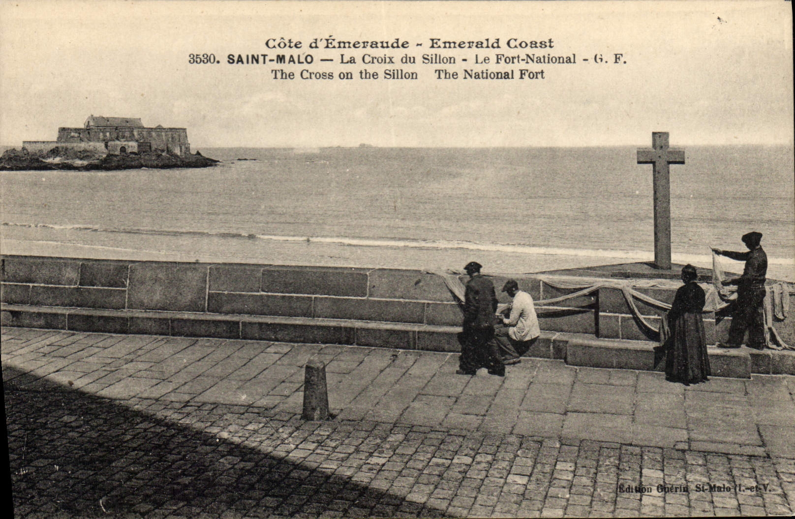 CPA Cote d'Emeraude Emerald Coast Saint Malo La Croix du Sillon Le Fort National 