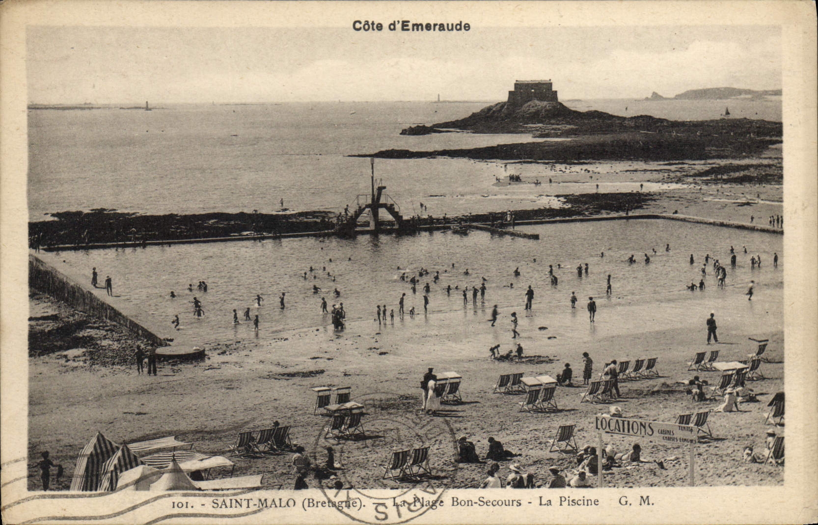 Saint-Malo (Bretagne) — La Plage Bonsecours - La Piscine — G. M. — Côte d’Émeraude