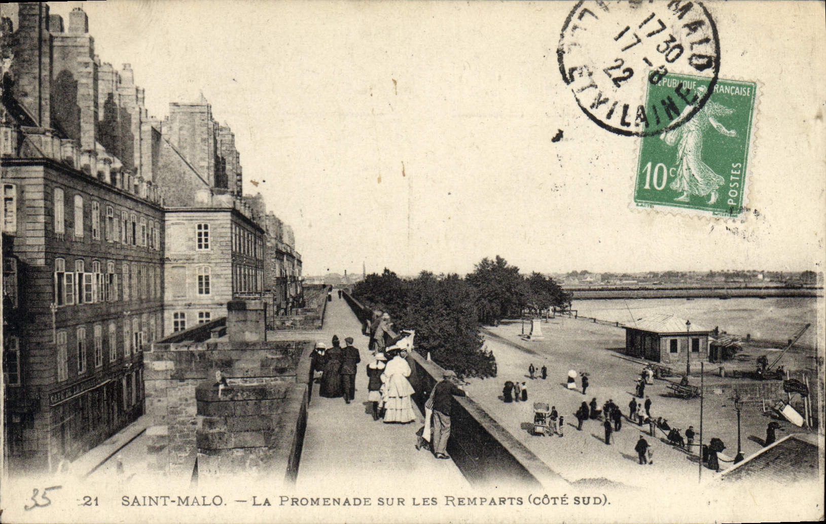 Saint-Malo — La Promenade sur les Remparts (Côté Sud) — Éditeur : Publique Française, n°21