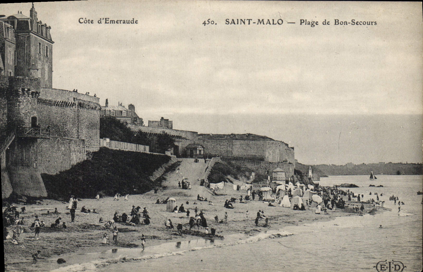 Saint-Malo — Plage de Bon-Secours — Côte d’Emeraude, n°450, éditeur E.D.