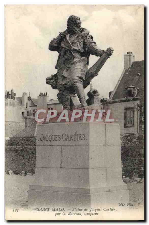 Saint-Malo — Statue de Jacques Cartier — par G. Barreau, sculpteur