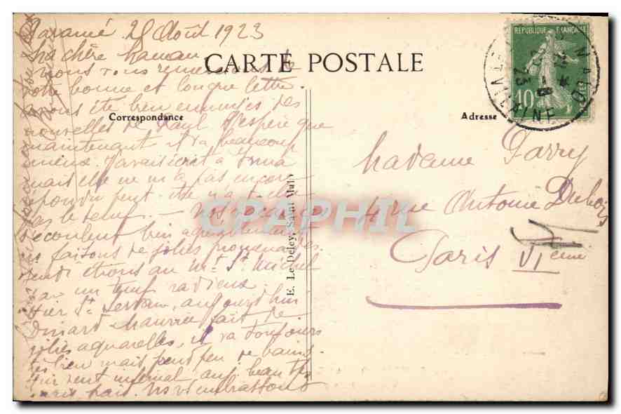 Saint-Malo — La Grande Plage, le Casino et le Port — Vue Générale prise de la Cathédrale — Côte d'Émeraude, n°12 — Verso