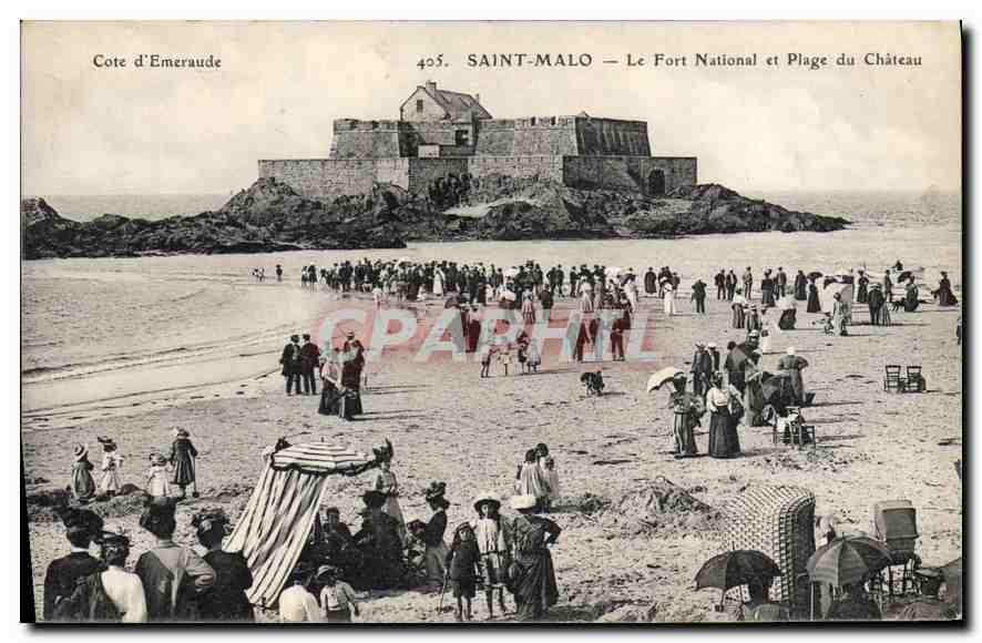 Saint-Malo — Le Fort National et Plage du Château — Cote d’Emeraude, n°405