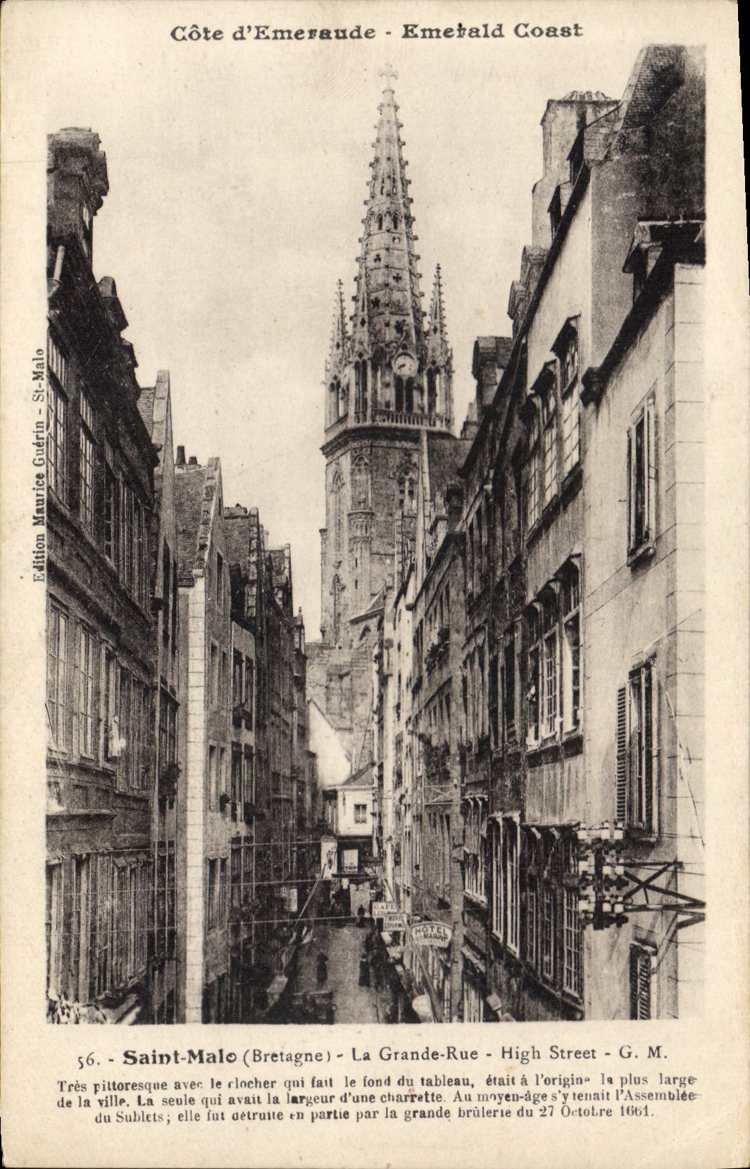 Saint-Malo (Bretagne) - La Grande-Rue - High Street - Édition Maurice Gudrín - n°56