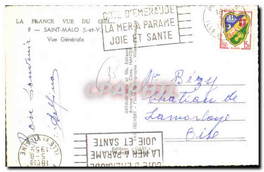 Saint-Malo — Vue Générale — Éditeur Gaby — Verso