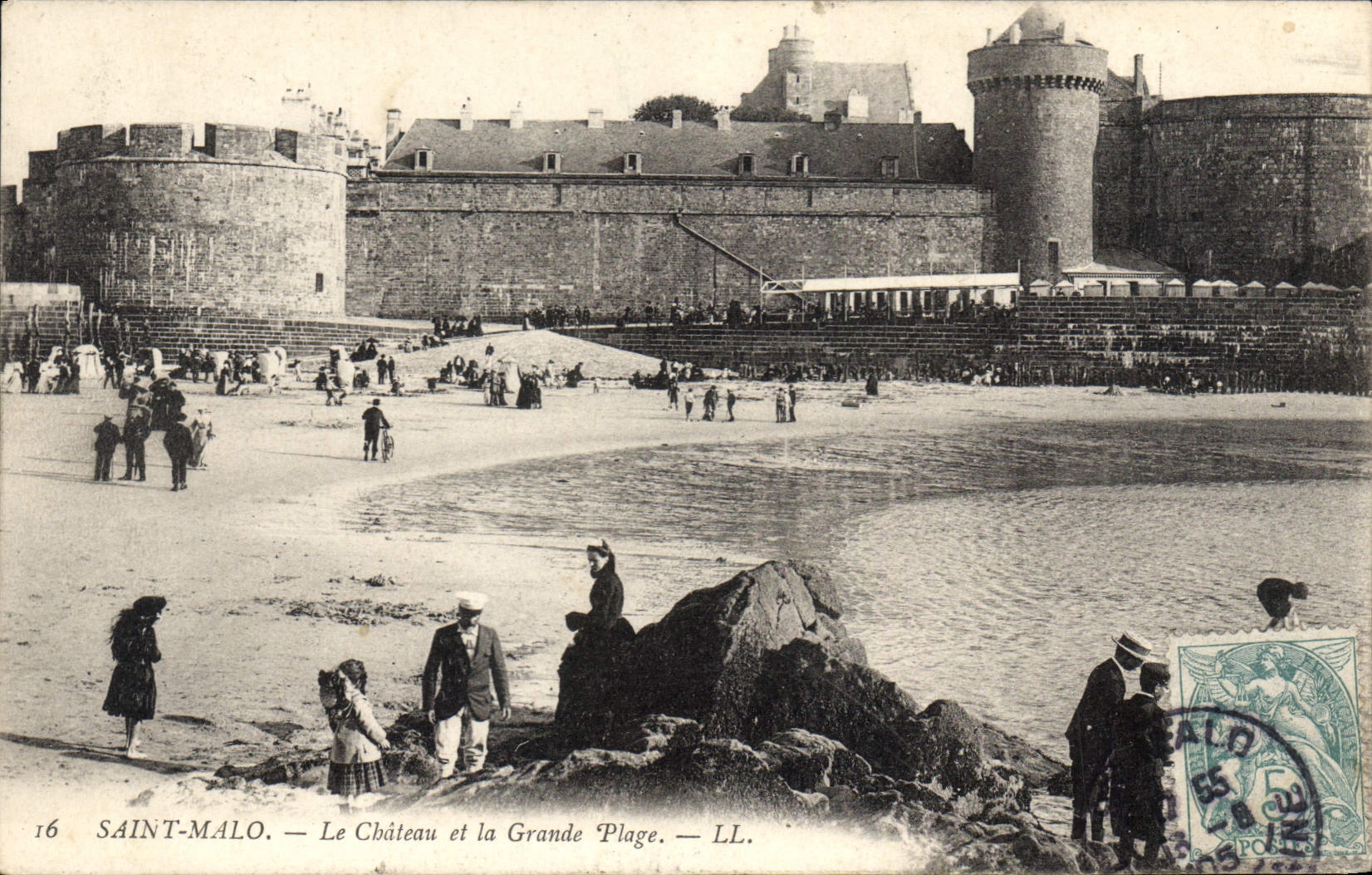 SAINT-MALO — Le Château et la Grande Plage — LL.
