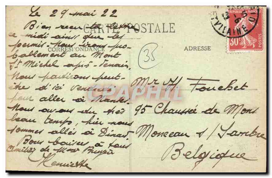 CPA Cote d'Emeraude Saint Malo Statur de Robert Surcouf G F  — Verso