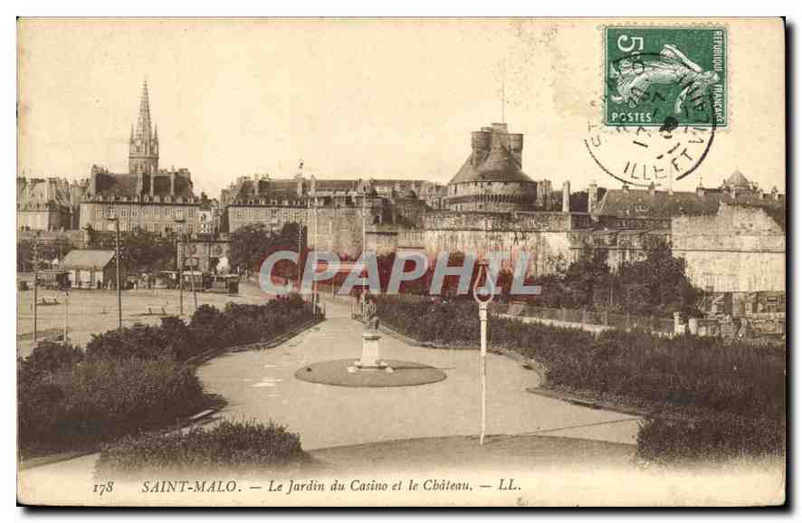 SAINT-MALO. — Le Jardin du Casino et le Château. — LL. — n°178