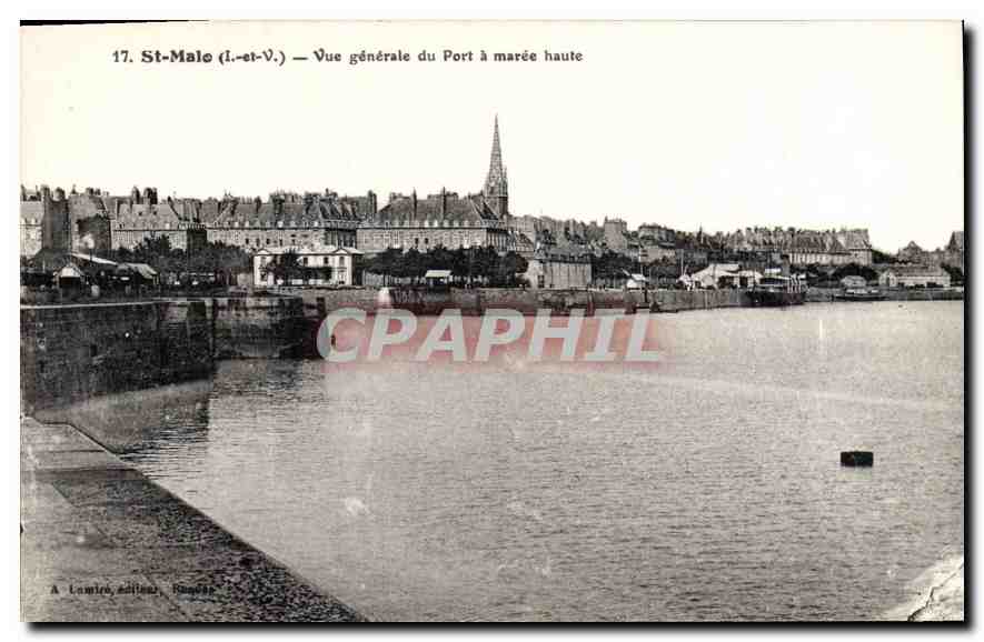 St-Malo (I.-et-V.) — Vue générale du Port à marée haute — A. Lantro, éditeur, Nantes
