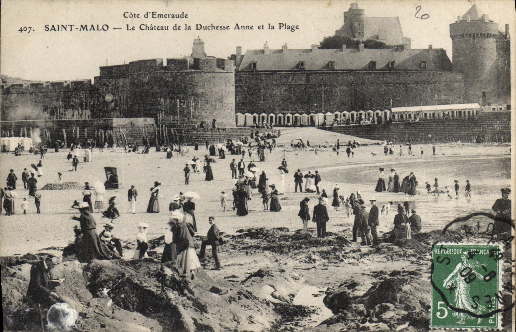 Saint-Malo — Le Château de la Duchesse Anne et la Plage — Côte d’Emeraude, n°407