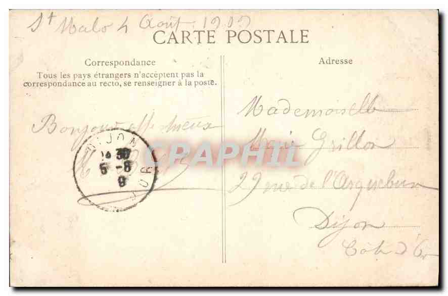 Saint-Malo — Le Château de la Duchesse Anne et la Plage — Côte d’Emeraude, n°407 — Rückseite