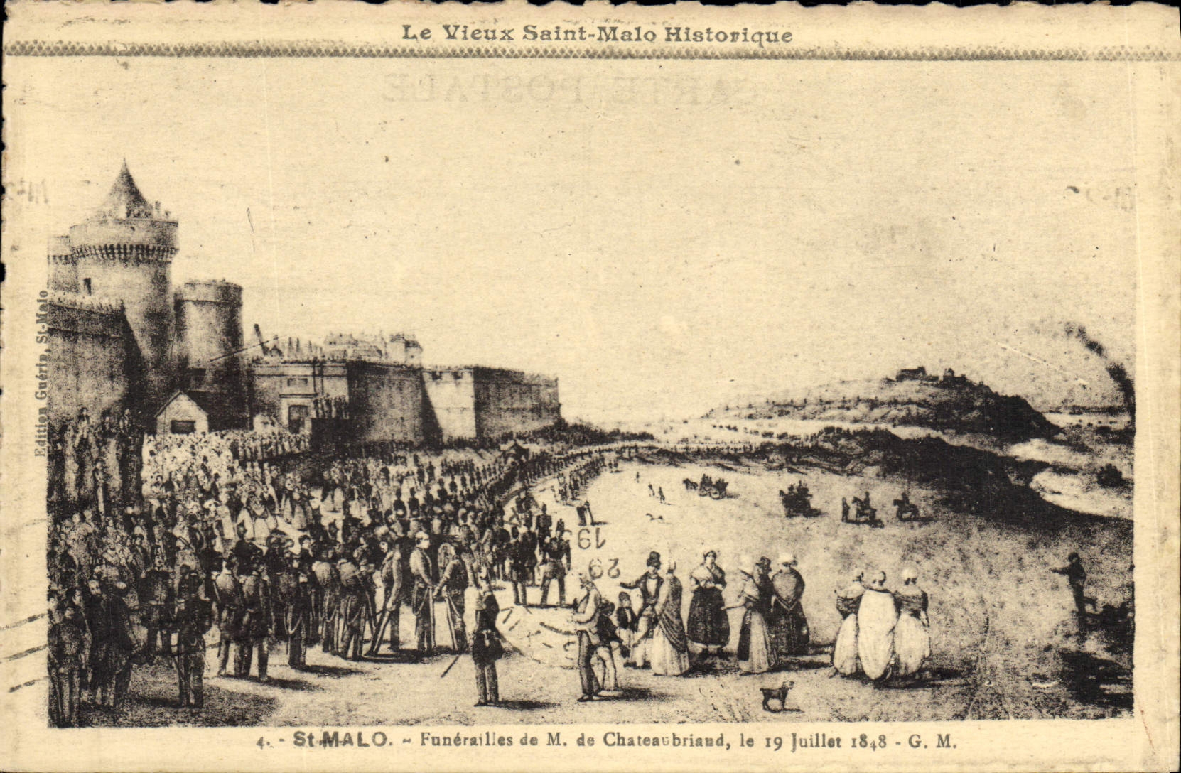 St-Malo — Funérailles de M. de Chateaubriand, le 19 juillet 1848 — Édition Gédéa, St-Malo