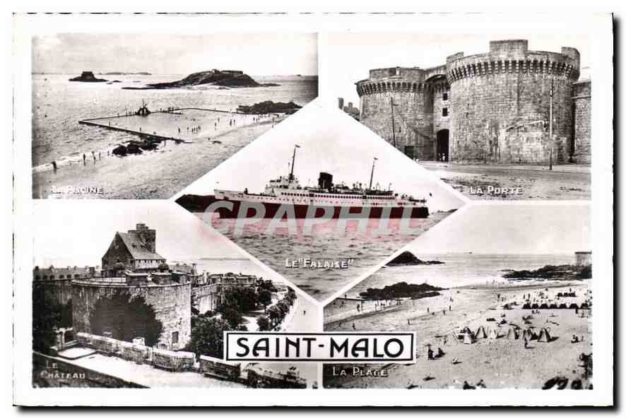 CPA Saint Malo Chateau La Place La Porte Le Falaise