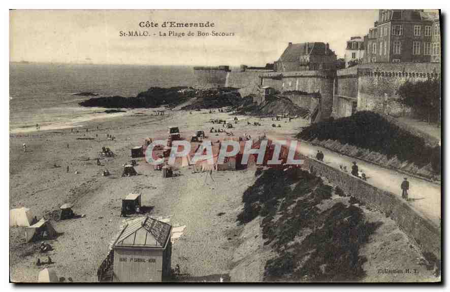 St-Malo - La Plage de Bon-Secours — Côte d'Emerande, Collection H.T.