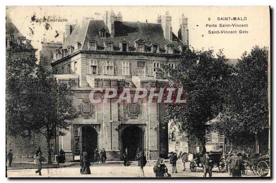 CPA Cote d'Emeraude Saint Malo Porte Saint Vincent Saint Vincent Gate 