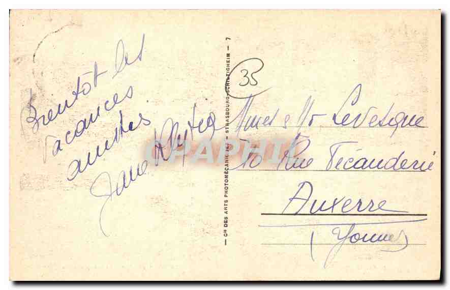 La Plage de Bon Secours, vue du Grand Bey — St-Malo — éditeur CPA — Verso