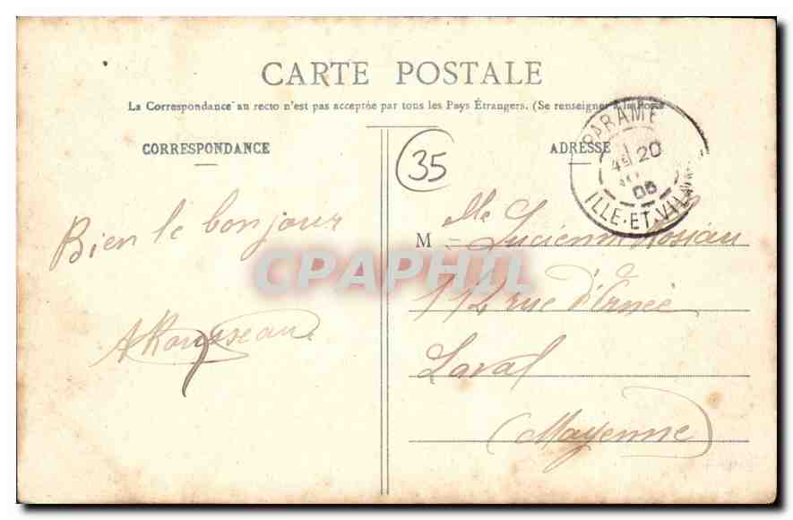 St-Malo - Le Môle — vue du port avec bateaux — éditeur inconnu, n° de série 1093 — Verso
