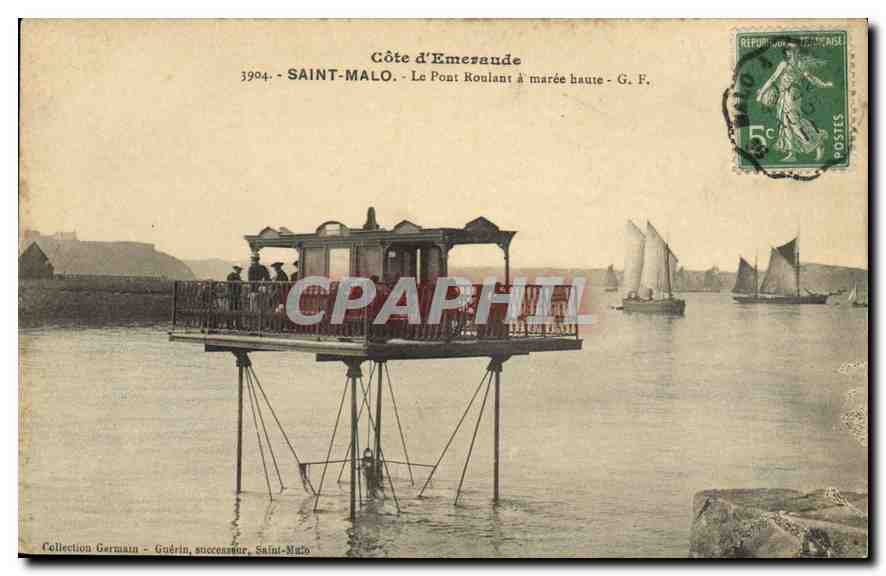 Saint-Malo — El Puente Roulan durante la marea alta — G. F.