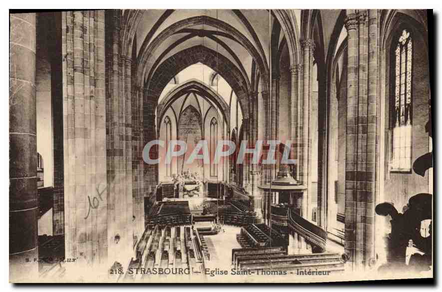 CPA Strasbourg Eglise Saint Thomas Interieur 
