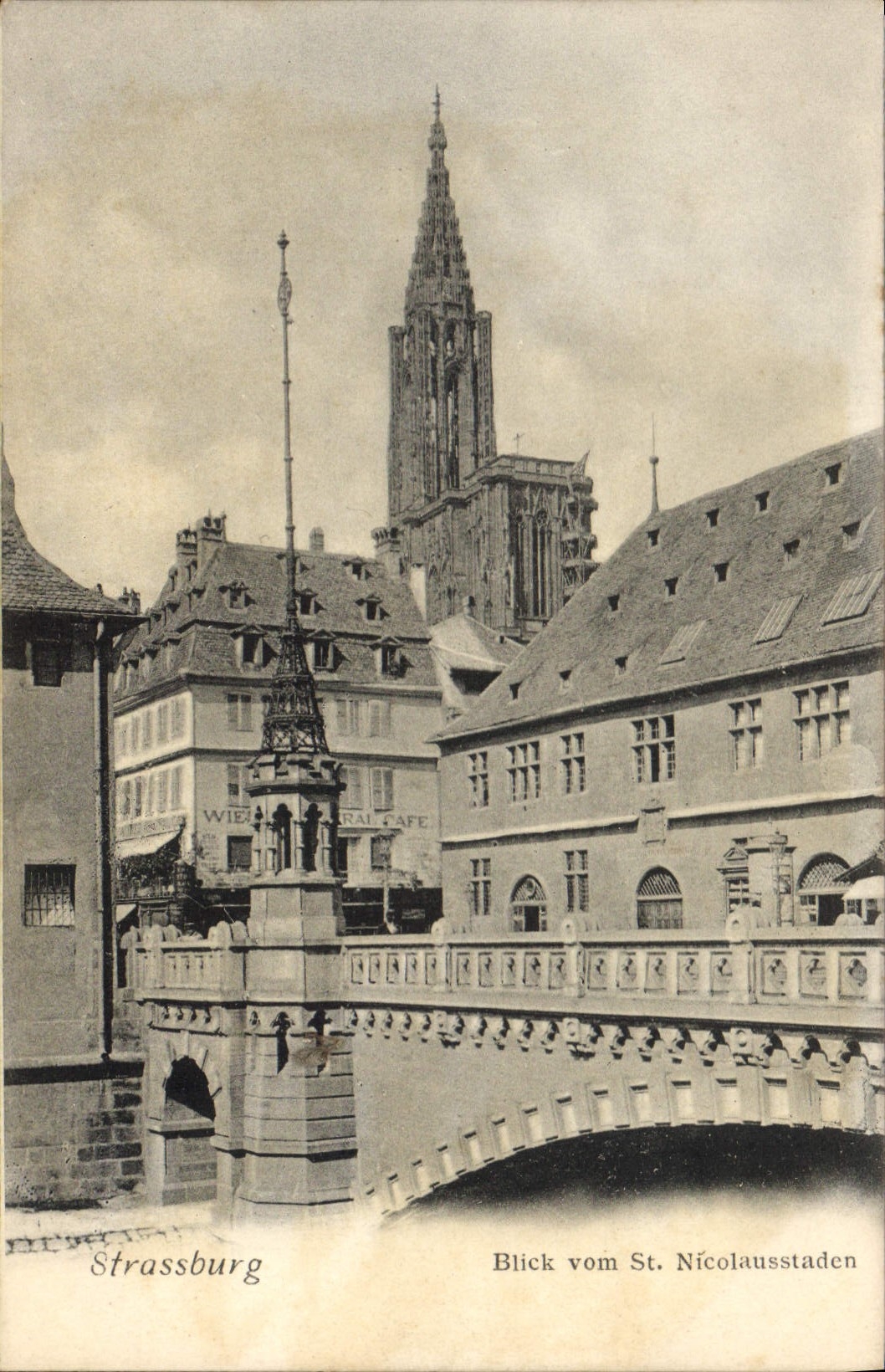 Strasbourg — Vue depuis le St. Nicolasstaden — Éditeur Felix Lübb, Strasbourg