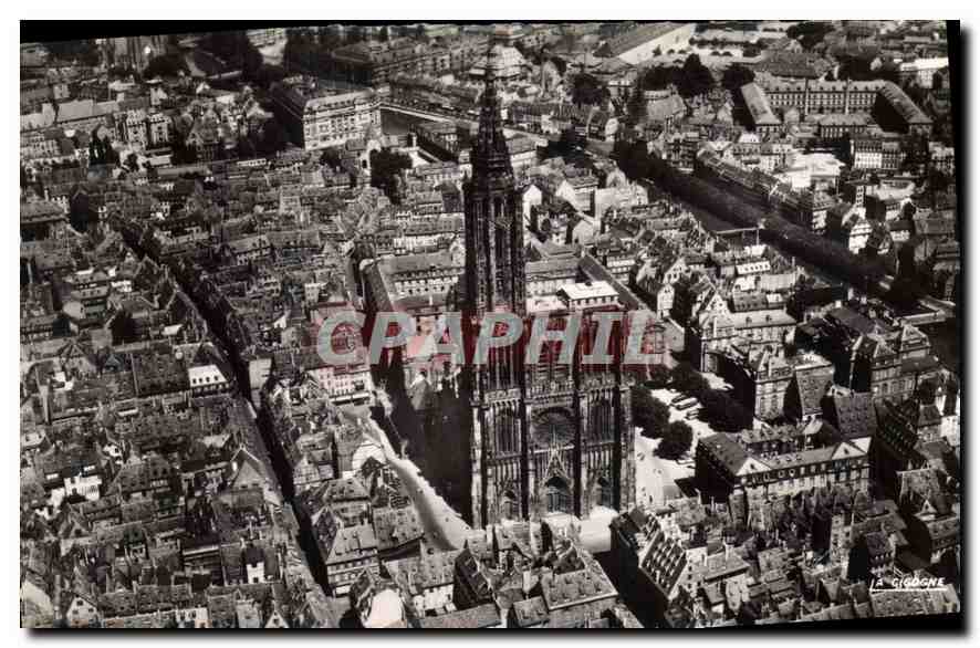 CPA En Avion sur Bas Rhin Pilote operateur R Henrard La Cathedrale 