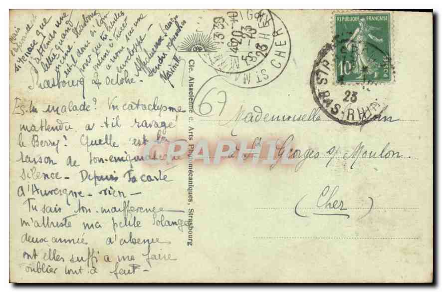 CPA Strasbourg La Place Broglie et le Theatre  — Rückseite