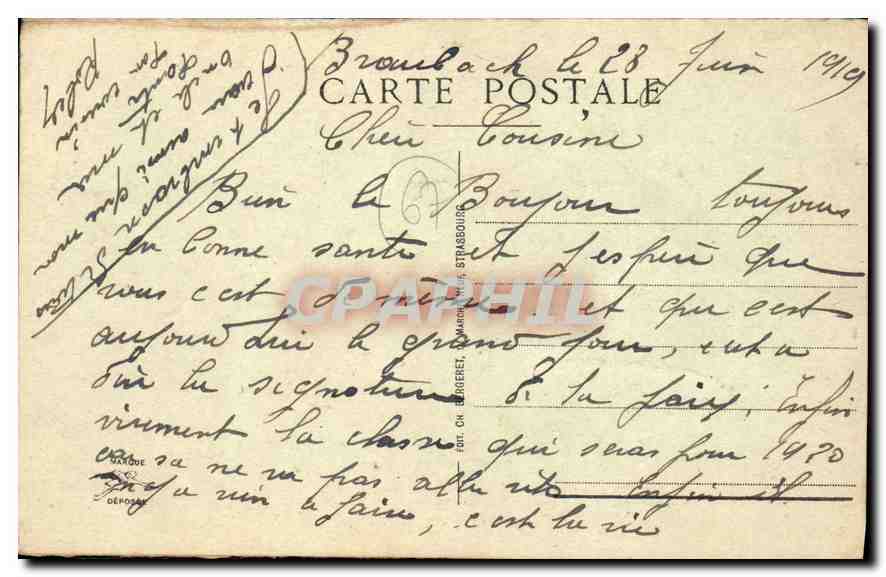 CPA Strasbourg Eglise Protestante de la Garnison  — Rückseite