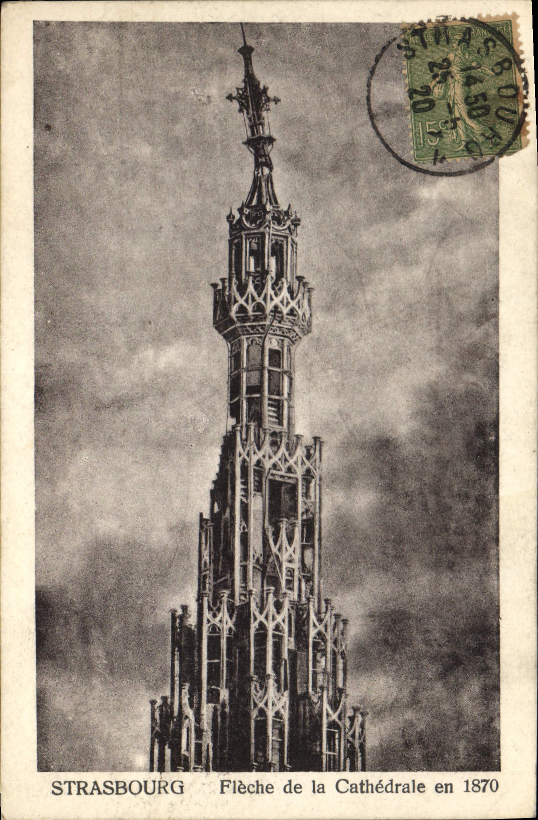 CPA Strasbourg Fleche de la Cathedrale en 1870 