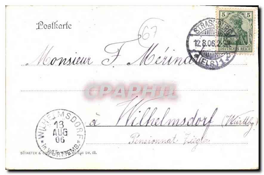 CPA Gruss aus Strassburg  — Verso
