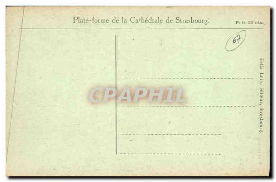 CPA Strasbourg Cathedrale  — Rückseite