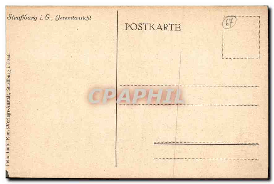 CPA Strasbourg IE Gesamtansicht  — Rückseite