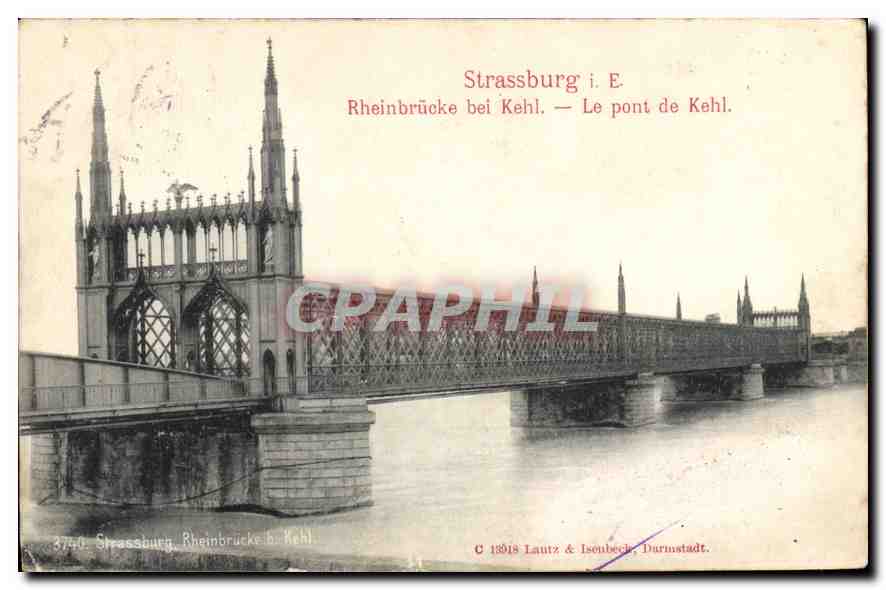 CPA Strassburg Le pont de Kehl 