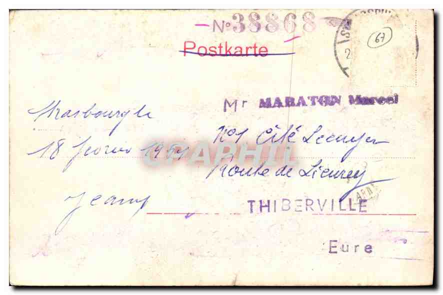CPA Strassburg Le pont de Kehl  — Verso