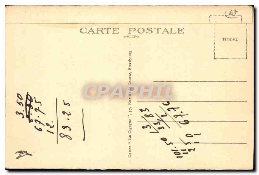 CPA Strasbourg Vieille Tannerie Rue du Ban aux Plantes  — Rückseite