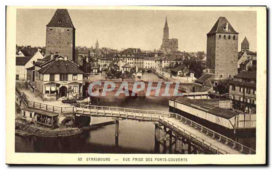 CPA Strasbourg Vue prise des ponts couverts 